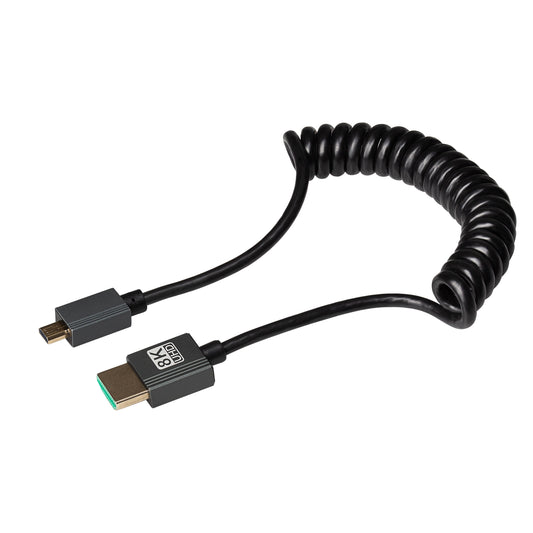 Maplin HDMI to Micro HDMI 8K Ultra HD Coiled Cable - Black, 1m