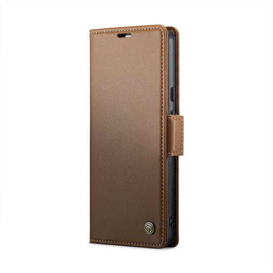 For Google Pixel 10 / 10 Pro / 9 CaseMe 023 Butterfly Buckle Litchi Texture RFID Anti-theft Leather Phone Case(Brown)