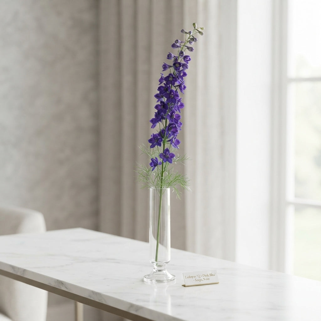 Blue Larkspur (Qis Dark Blue) – 70cm Stems
