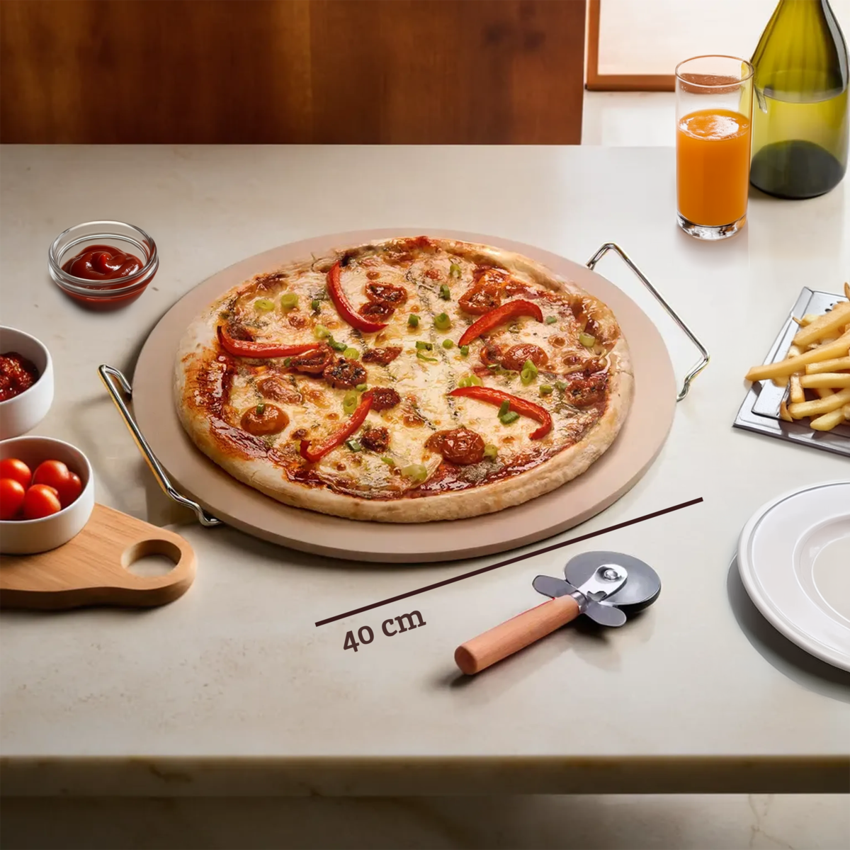Pizza Stone and Cutter Large Set | Ovenlove