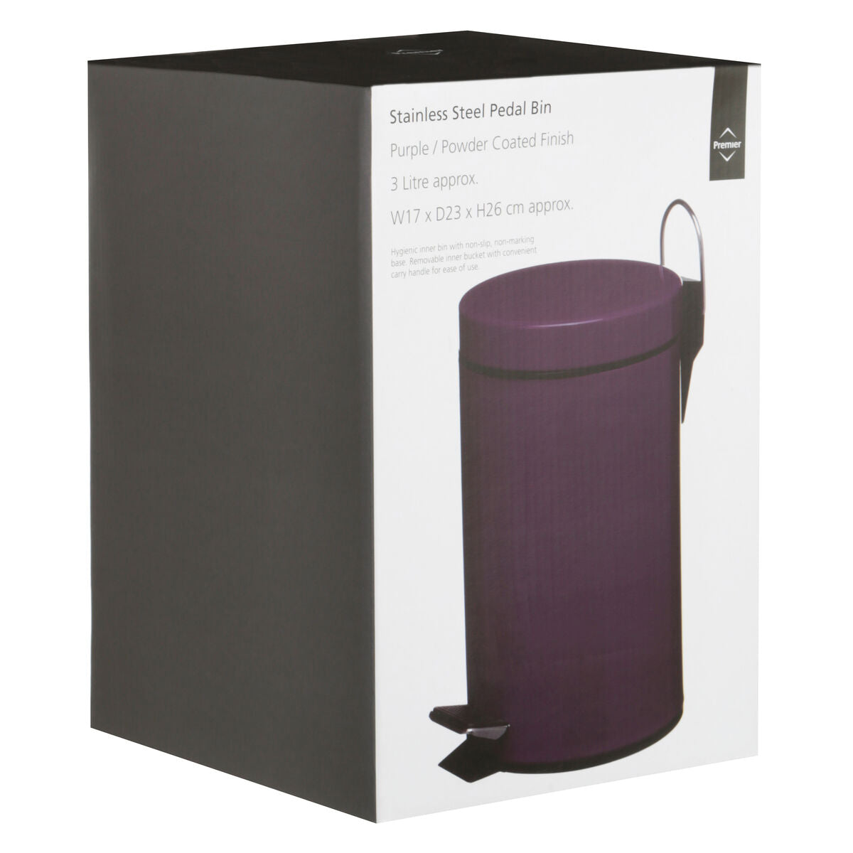 Purple 3 Litre Pedal Bin | Parker