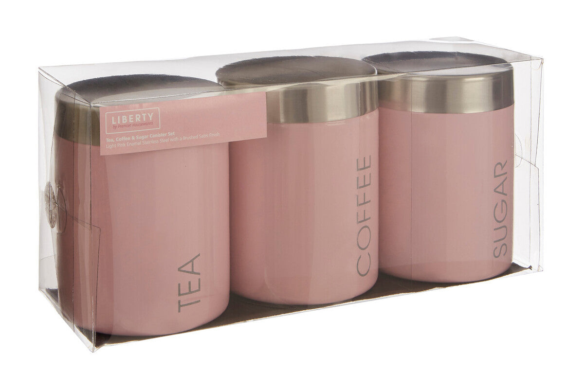 Light Pink Enamel Canisters | Liberty