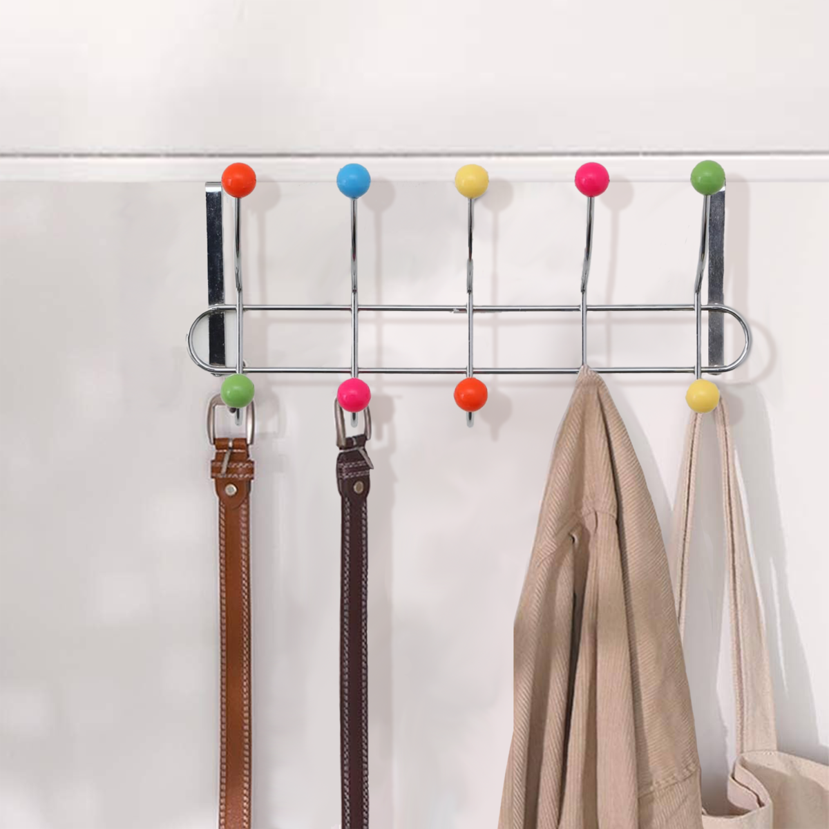 Multi Colour 10 Hook Over Door Hanger | Jaxen