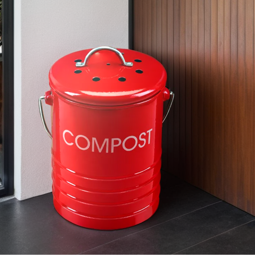 Madison Red Bin with Handle | Compost