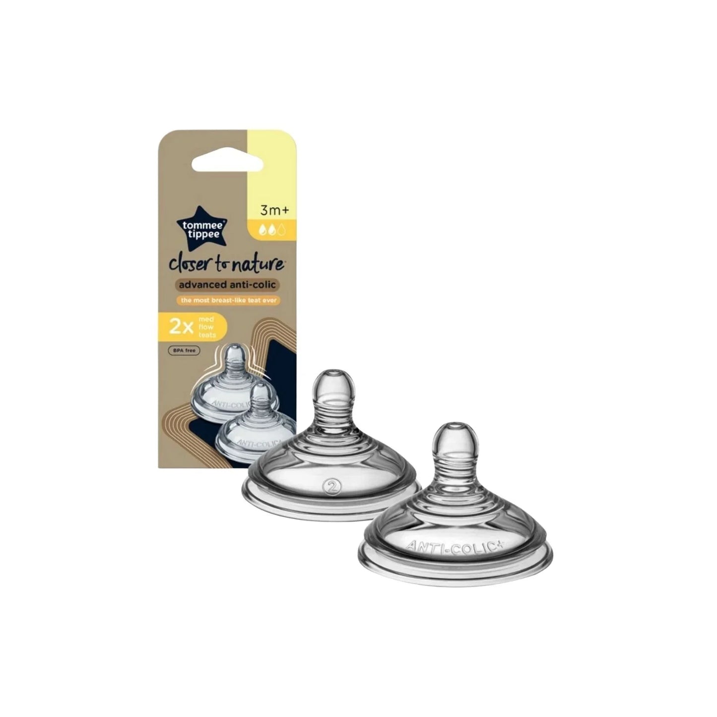 Tommee Tippee Advanced Anti-Colic Teat Medium Flow 3+ months 2 pcs
