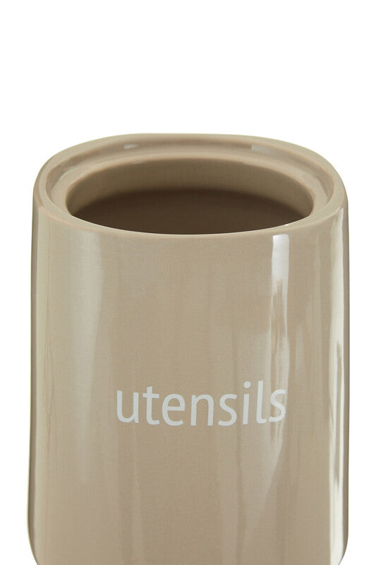 Beige Ceramic Utensils Holder | Fletcher