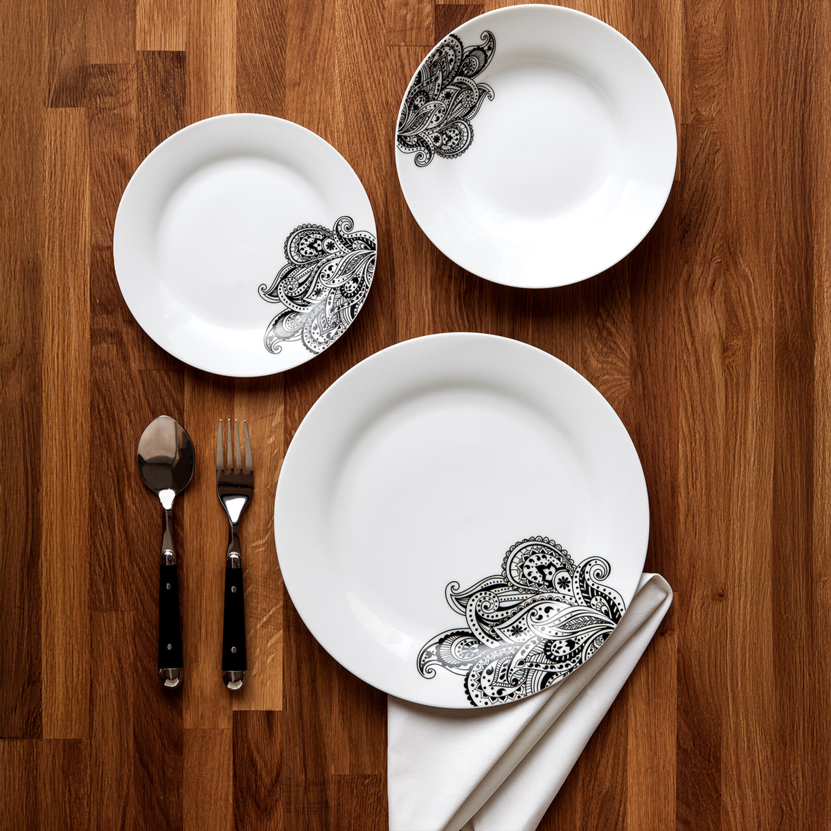 Prince 12 Piece Black Dinner Set | Avie