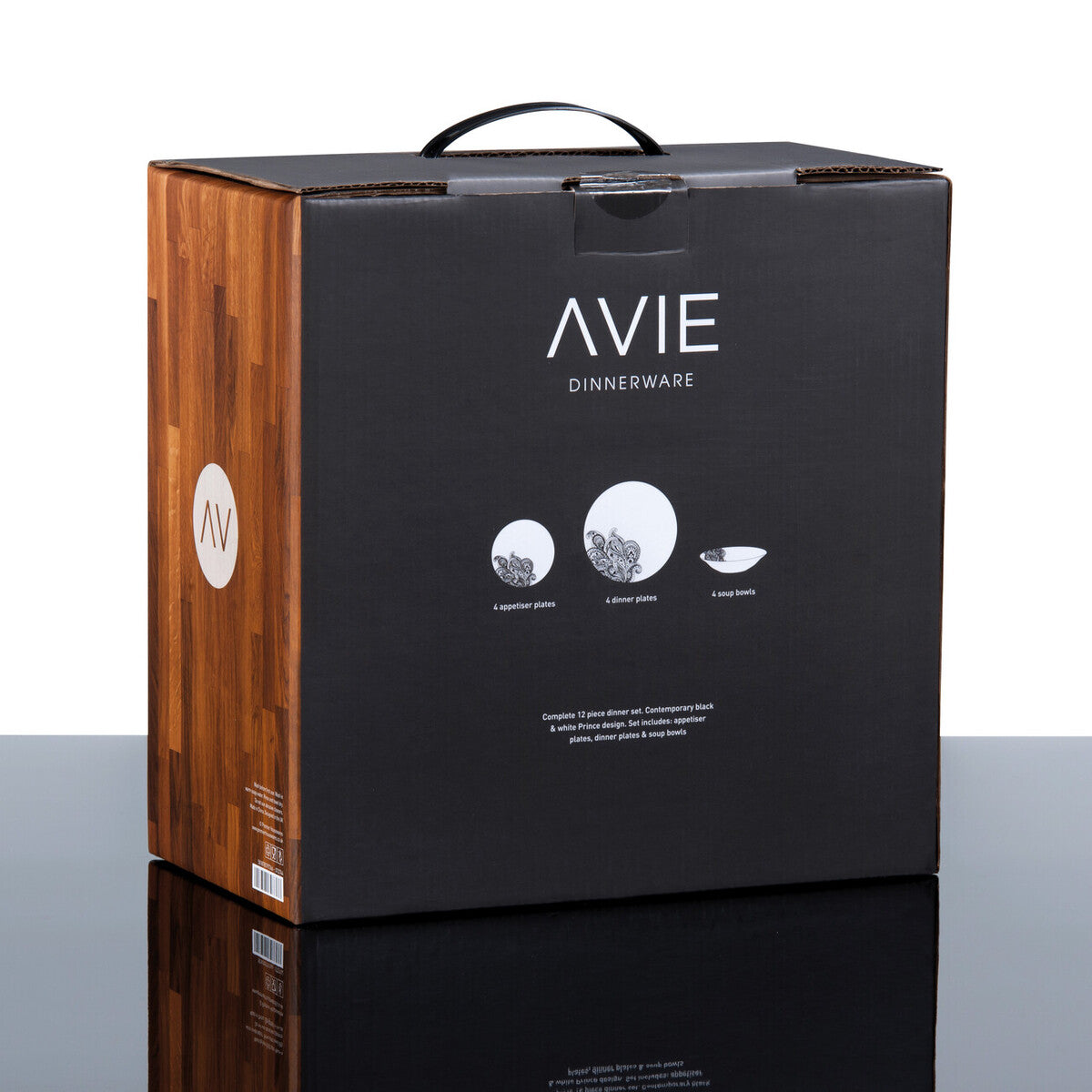 Prince 12 Piece Black Dinner Set | Avie