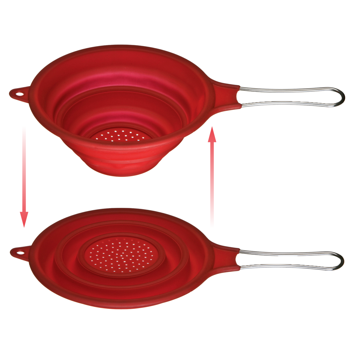 Red Silicone Collapsible Strainer | Zing
