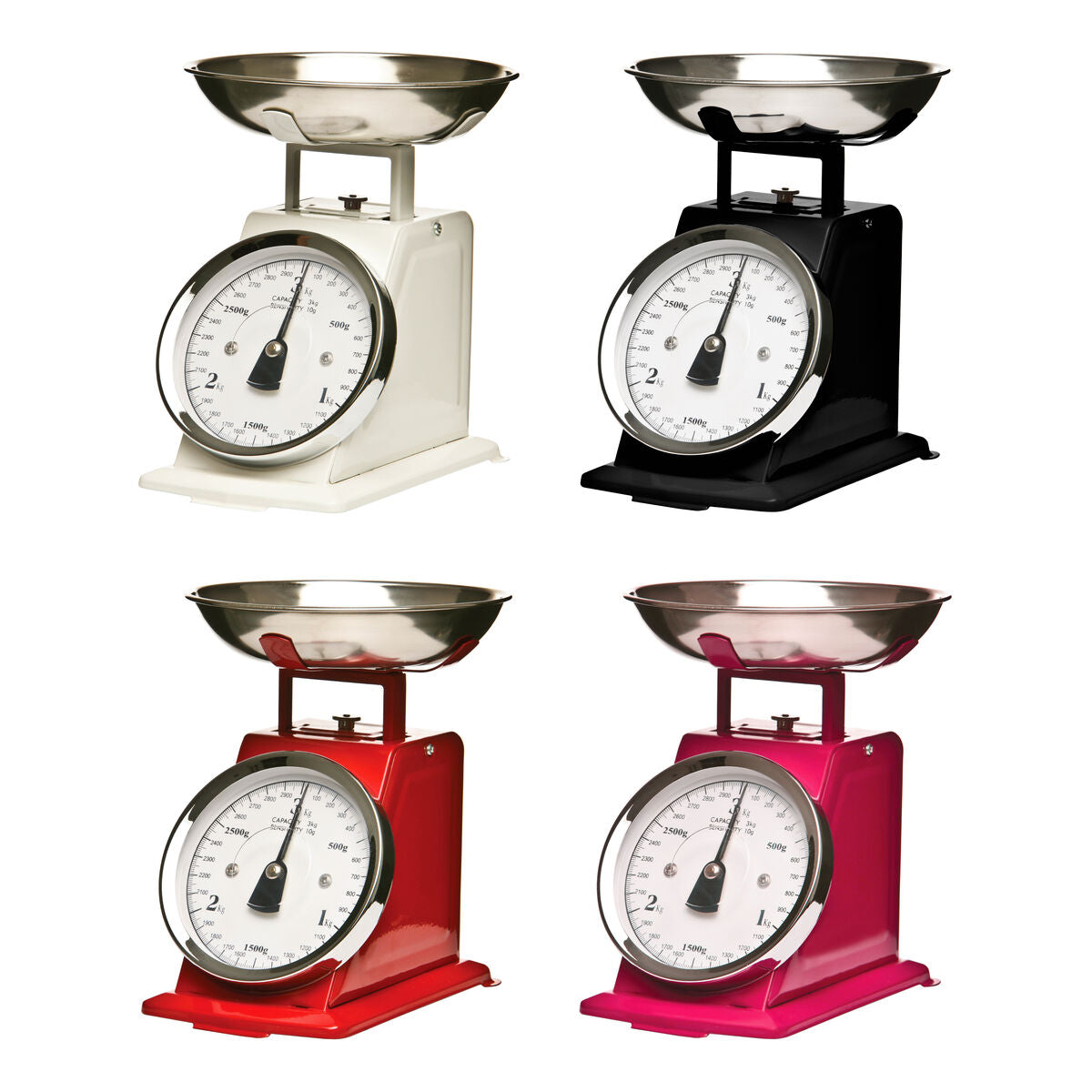 3kg Matt Black Retro Kitchen Scale | Olivier
