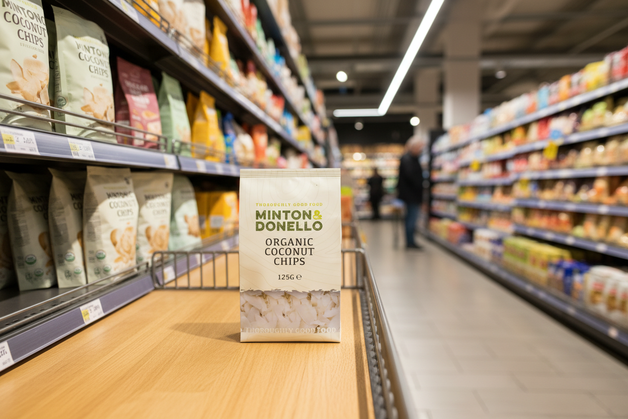6 x Minton & Donello Organic Coconut Chips - 125g