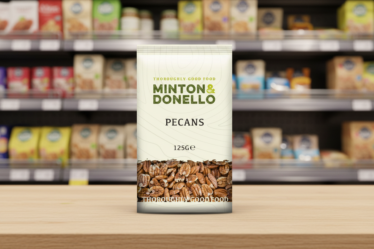 6 x Minton & Donello Pecan Halves - 125g
