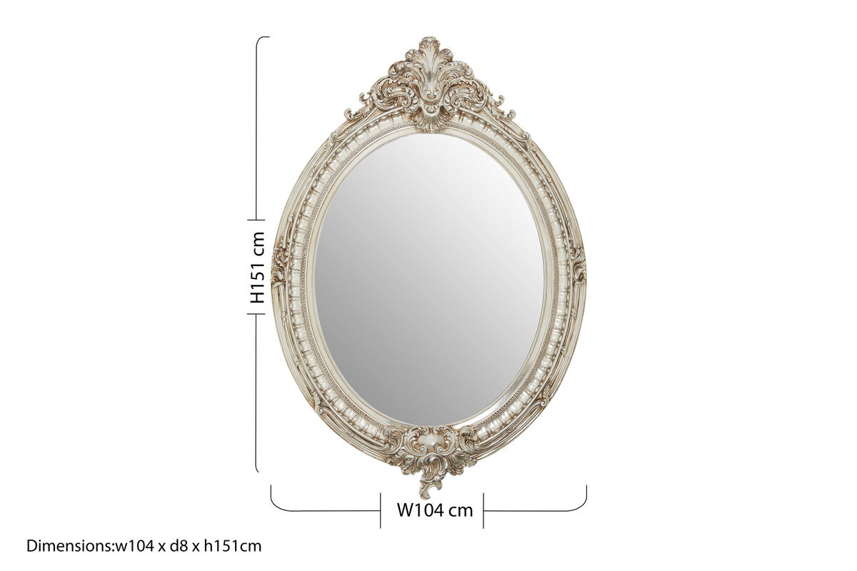 Champagne Oval Framed Wall Mirror | Juliet