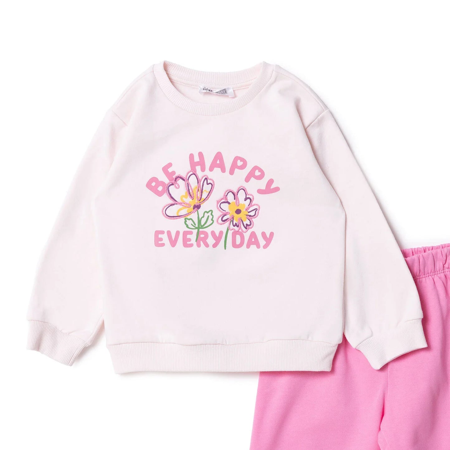 HelloBaby Motto Girl Jogging Set - Light Pink