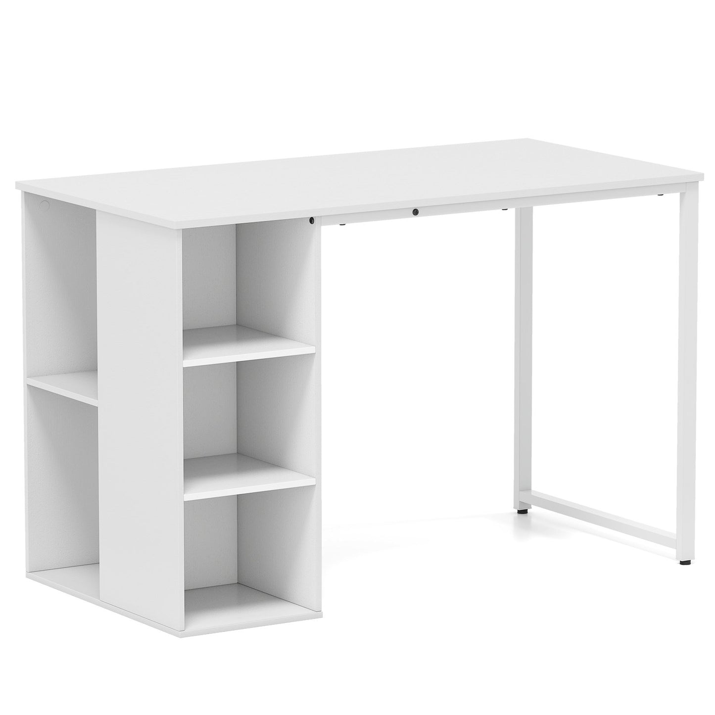 115 CM Computer Desk with 5 Storage Compartments-Brown