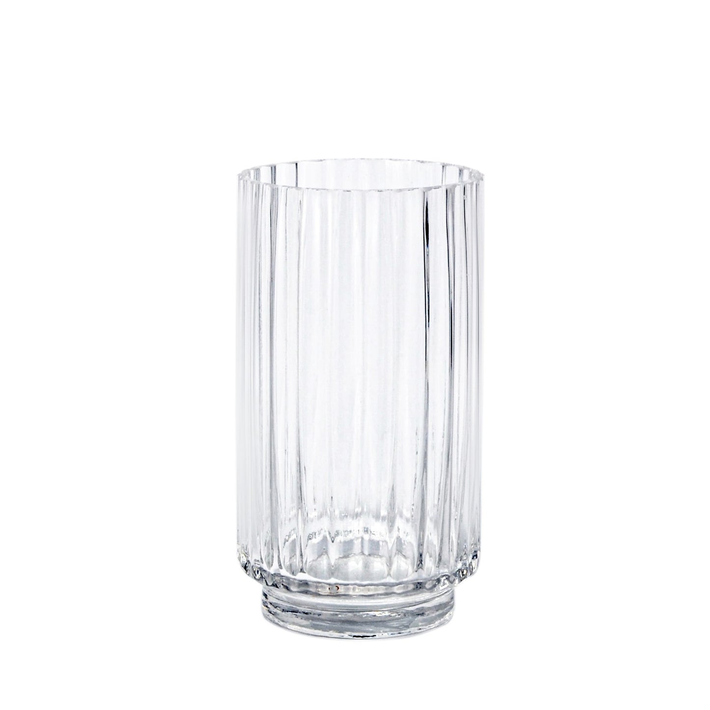 Clear Rochelle Fluted Cylinder Glass VaseÂ (21cm)