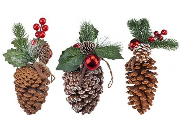 Hanging Pine Cone Decoration (Assorted)