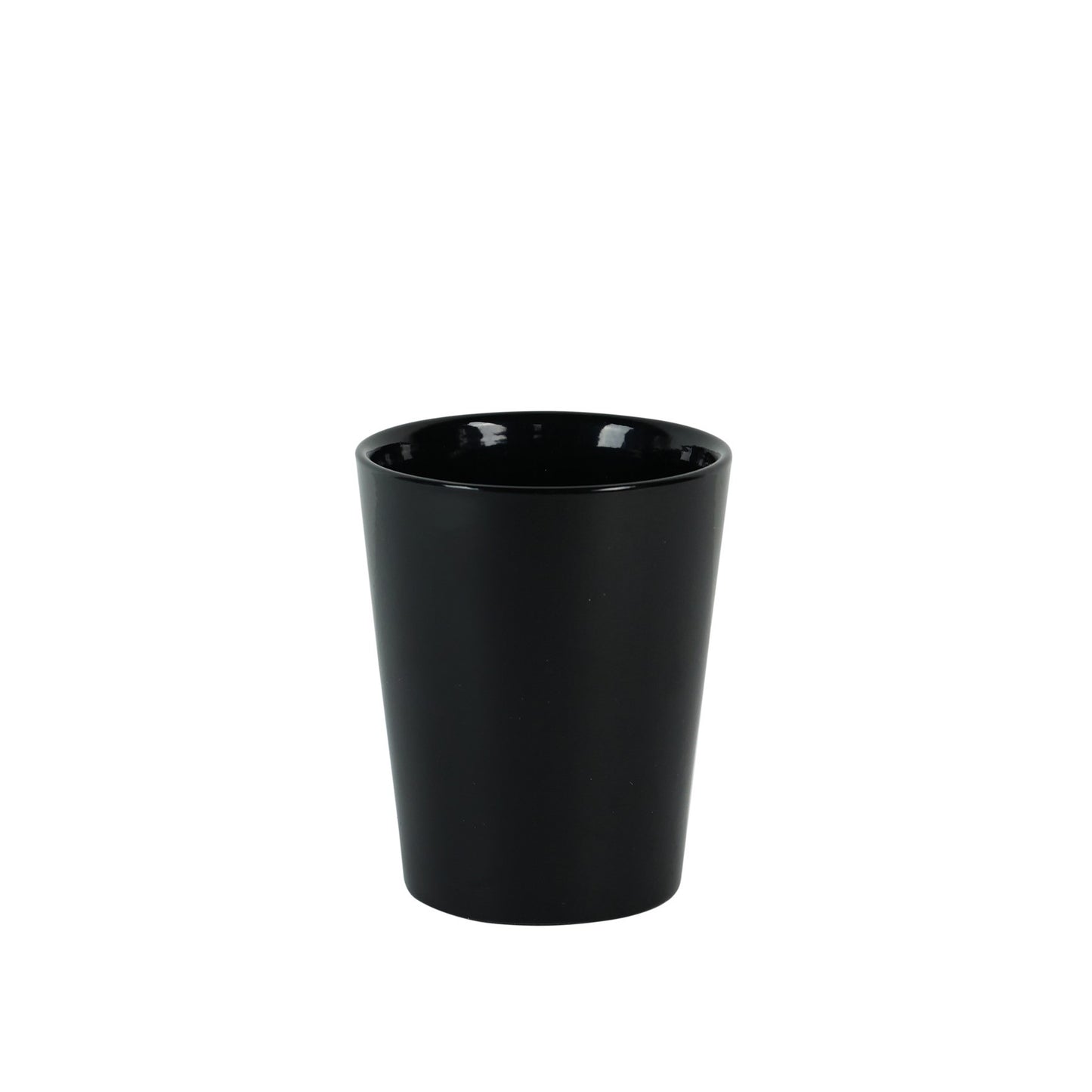 Hortus Vienna Glossy Black Ceramic Pot (12cm)