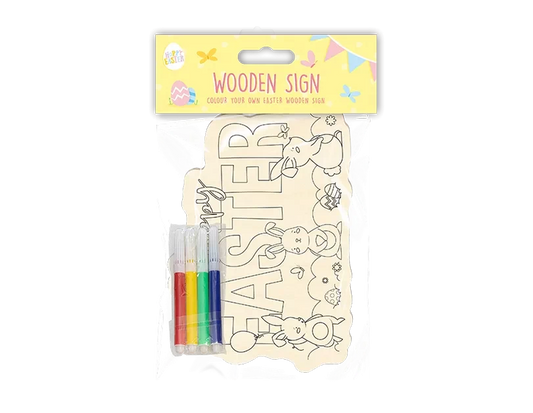 Colour Your Own Wooden Easter Sign