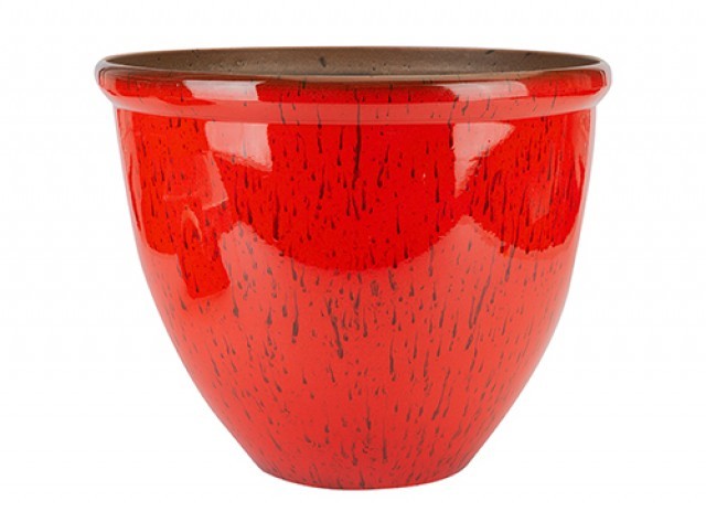 Red Ceramic Look Planter (40cm)