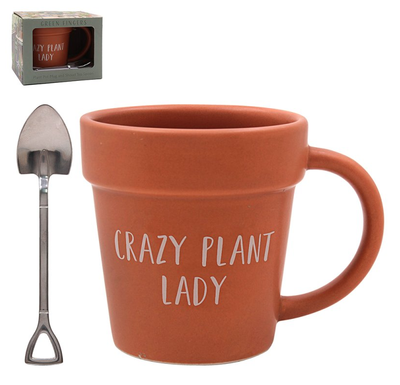 Green Crazy Plant Lady Mug &amp; Spoon