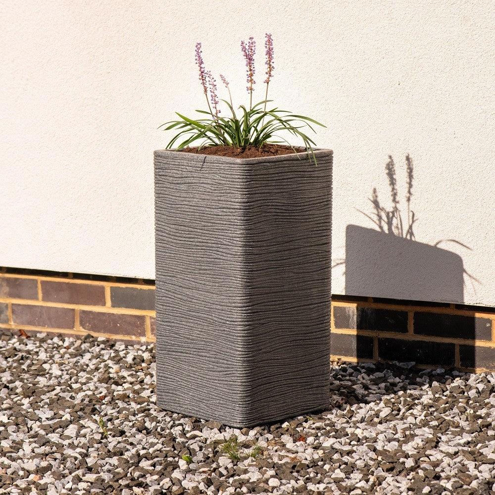 Pewter Tall Square Planter (60cm)