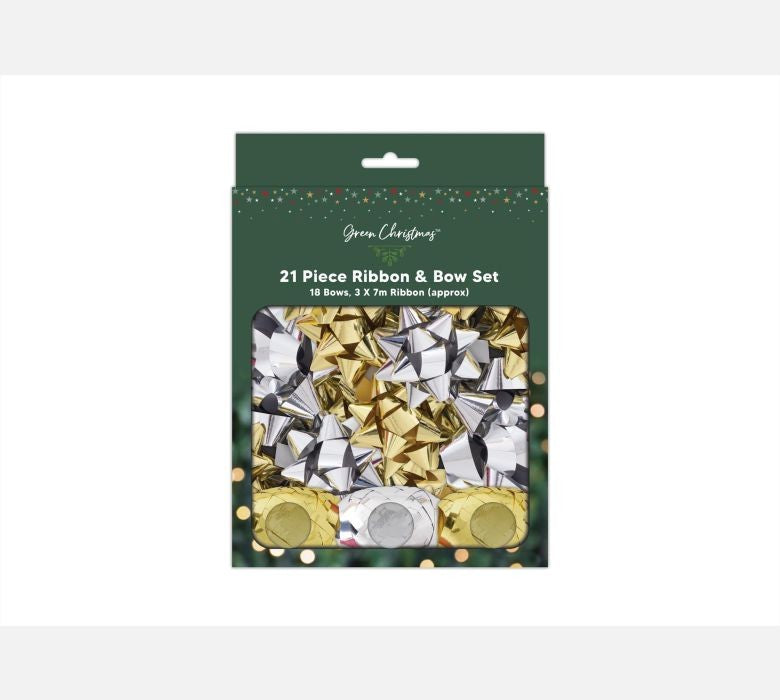 Gold &amp; Silver Foil Ribbon Bow Set