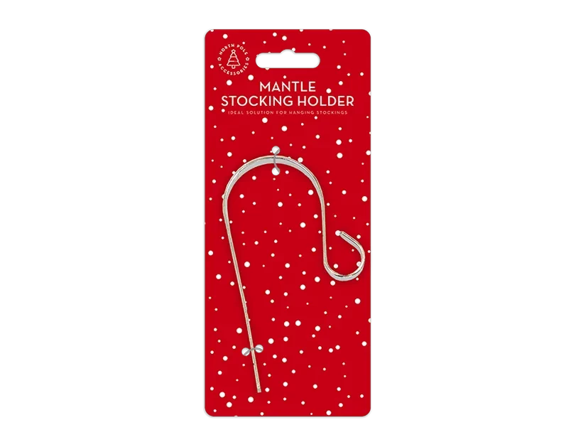 Silver Metal Mantle Stocking Holder