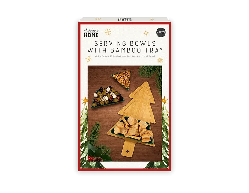 Christmas Tree Bowls with Serving Tray