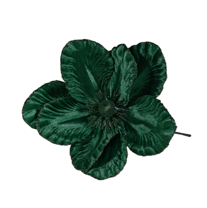 Green Velvet Magnolia with Glitter Edge (Dia20cm)