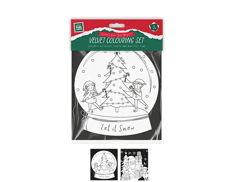Christmas Velvet Colouring Set (Pack of 2)