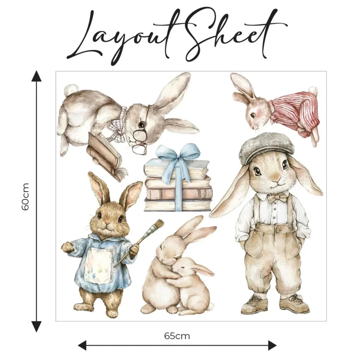 Live Vida Rabbit Wall Sticker Set - Blue