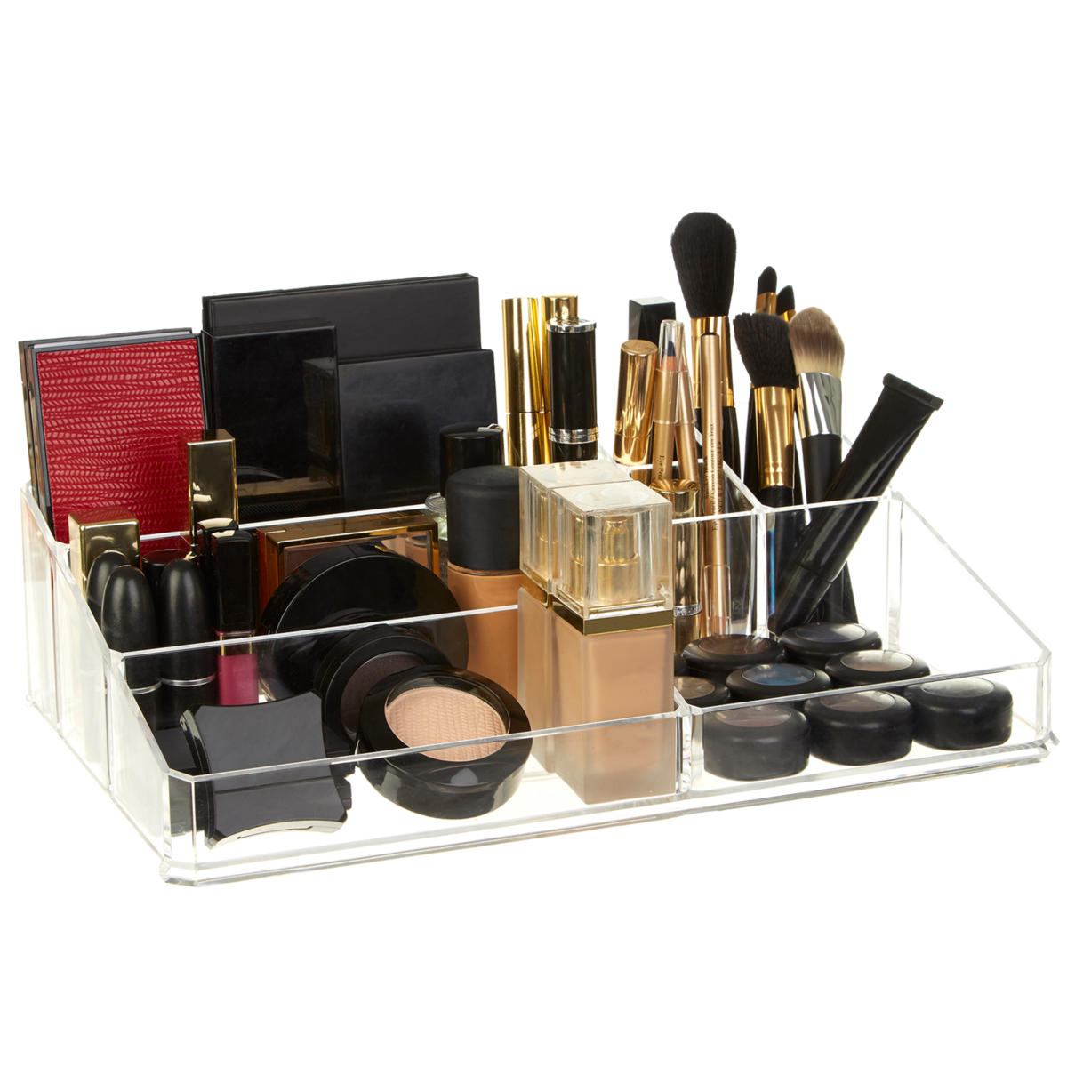 9 Compartment Cosmetics Clear Organiser | Beauty