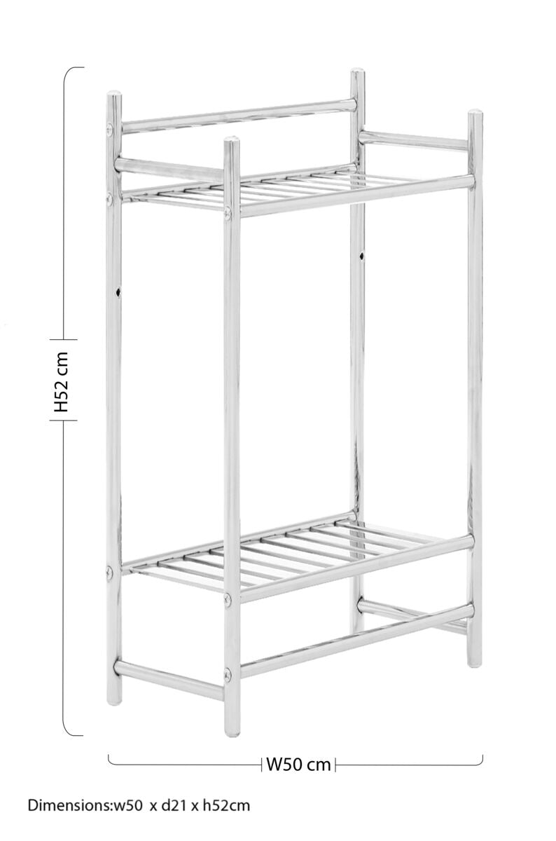 Chrome Finish 2 Tier Towel Shelves | Dara