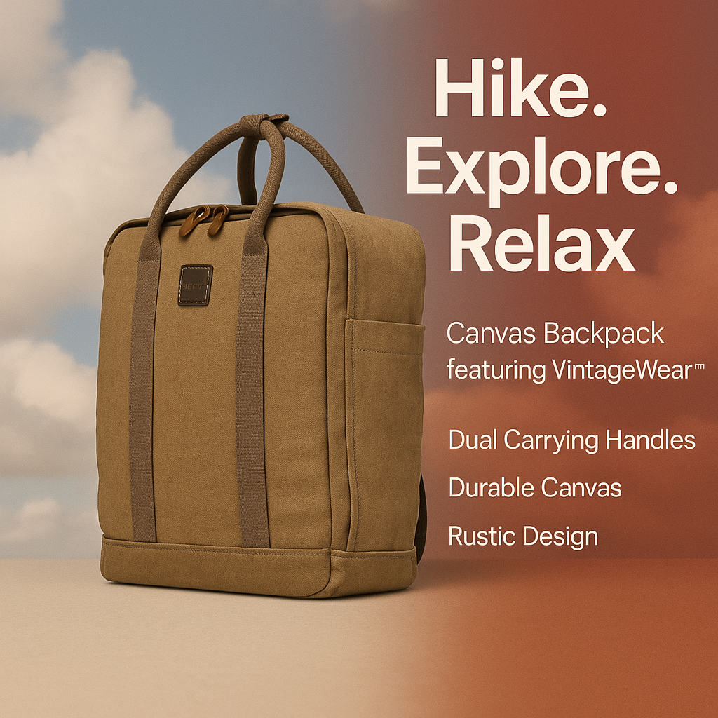 TRP0550 Troop London Classic Canvas Daypack, Backpack - Small