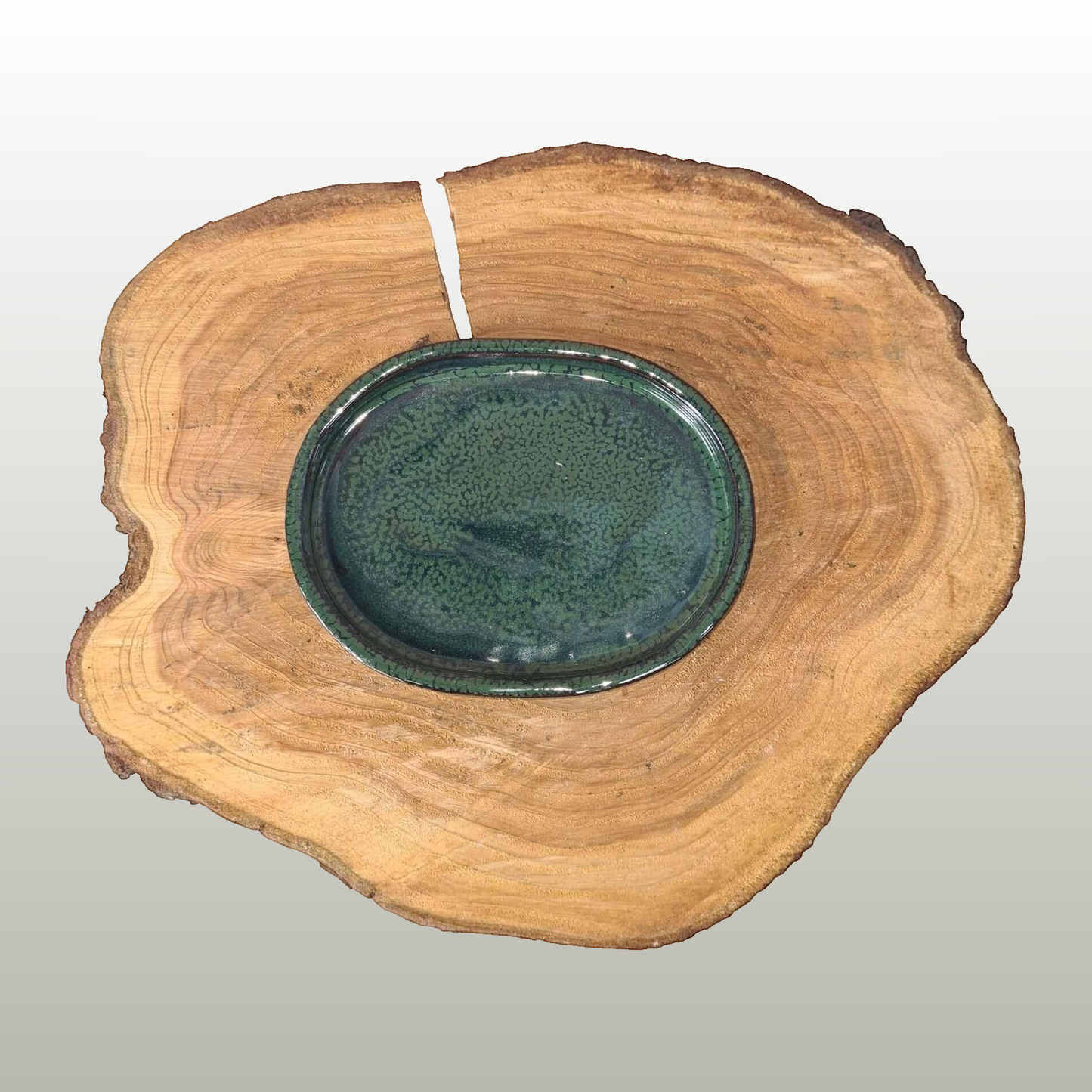 20cm Glazed Drip Tray | Oval | Dark Green