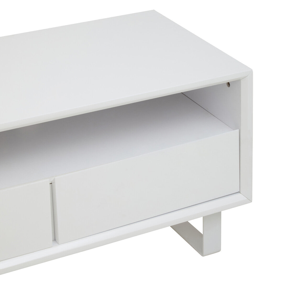 Moritz White High Gloss Finish 3 Drawer Media Unit