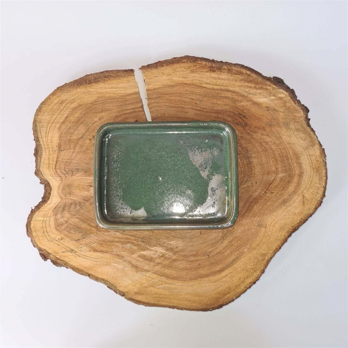 26cm Glazed Drip Tray | Rectangle | Green