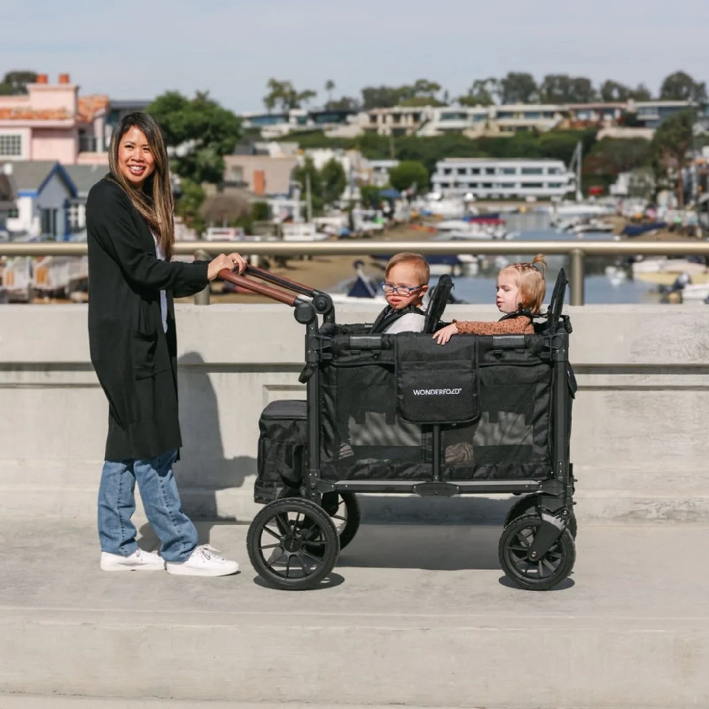 Wonderfold W2 Luxe Pro Stroller Wagon - Charcoal Grey