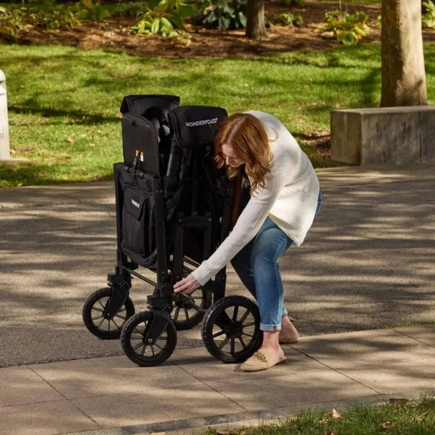 Wonderfold W2 Luxe Pro Stroller Wagon - Charcoal Grey