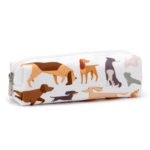 Puckator Barks Dog Canvas Pencil Case - School Equipment Stuff - Pencil Cases - Large Capacity Preppy Pencil Case - Zipper Pouch - Office Essentials - Pencils Case Cute - Pencilcase - Pen Case