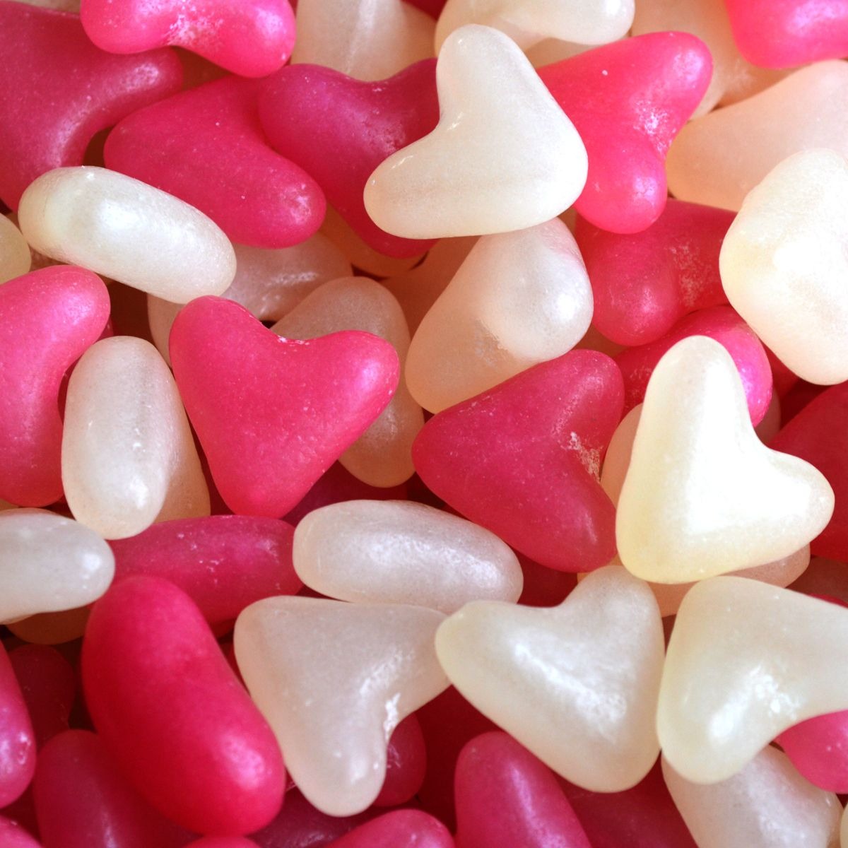 Pink &amp; White Hearts 500g