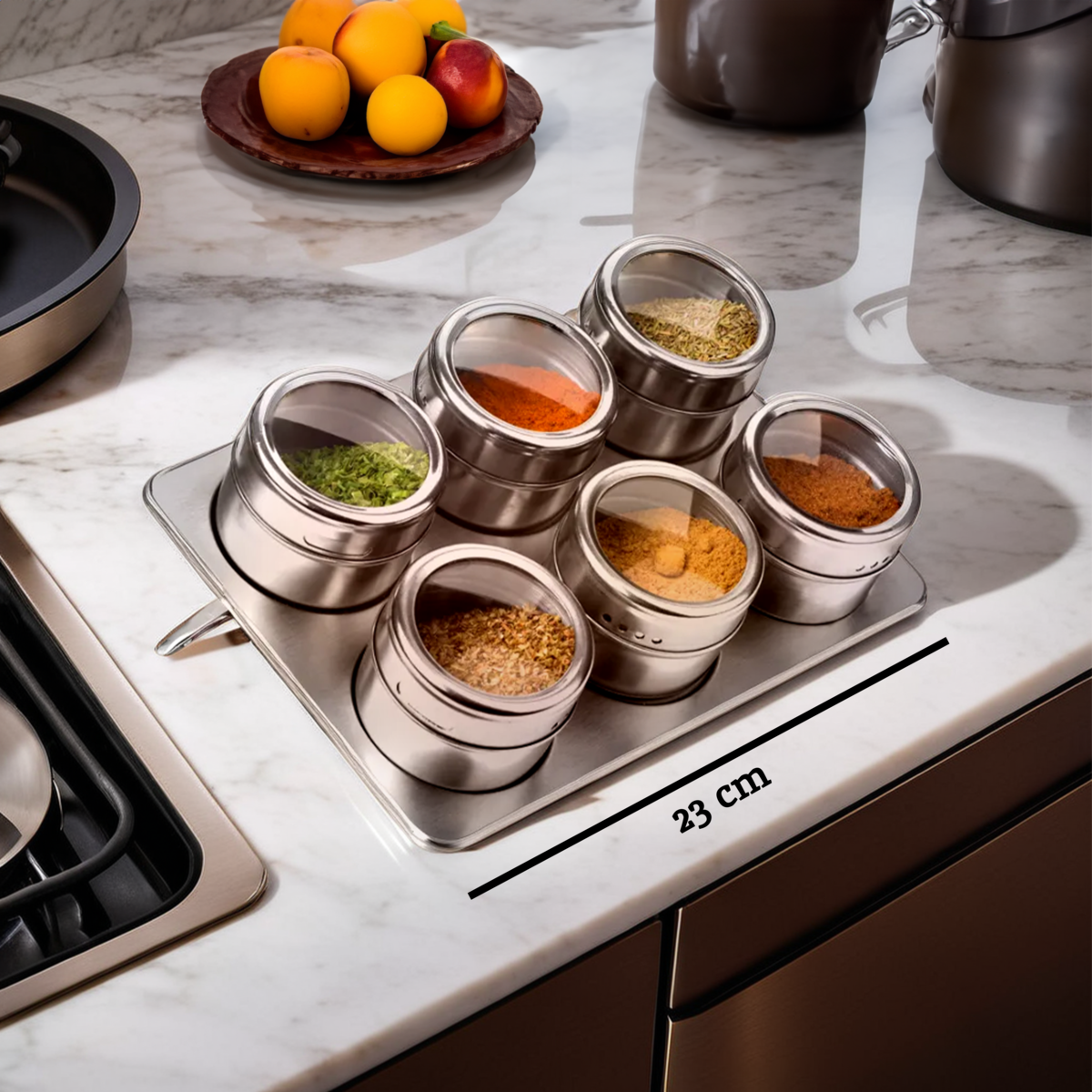 With Oblong Tray | Spice Jars Magnetic Tray