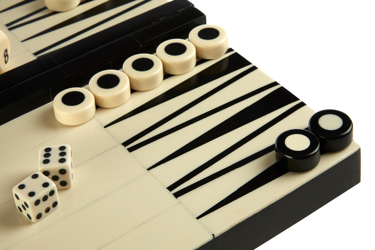 Black and White Foldable Backgammon Set | Churchill Games