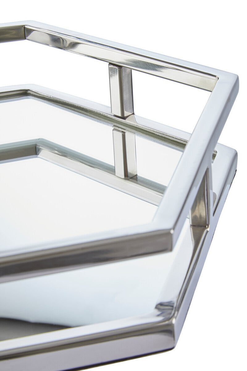 Silver Finish Hexagonal Tray | Herber