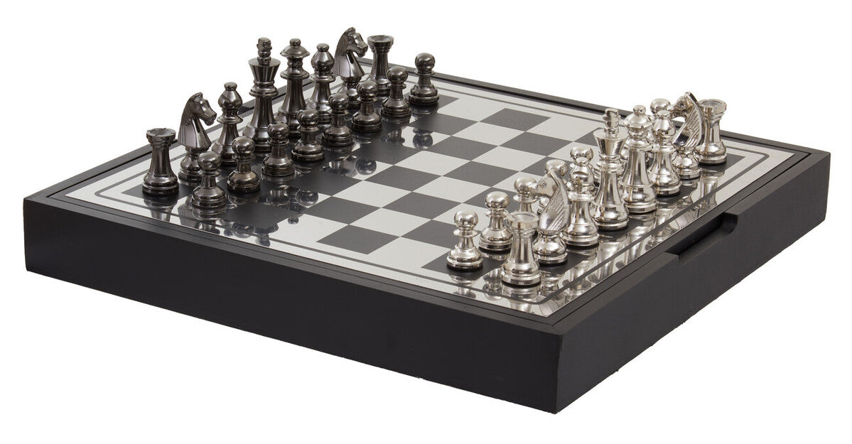 Black and Silver Chess Set | Churchill Games