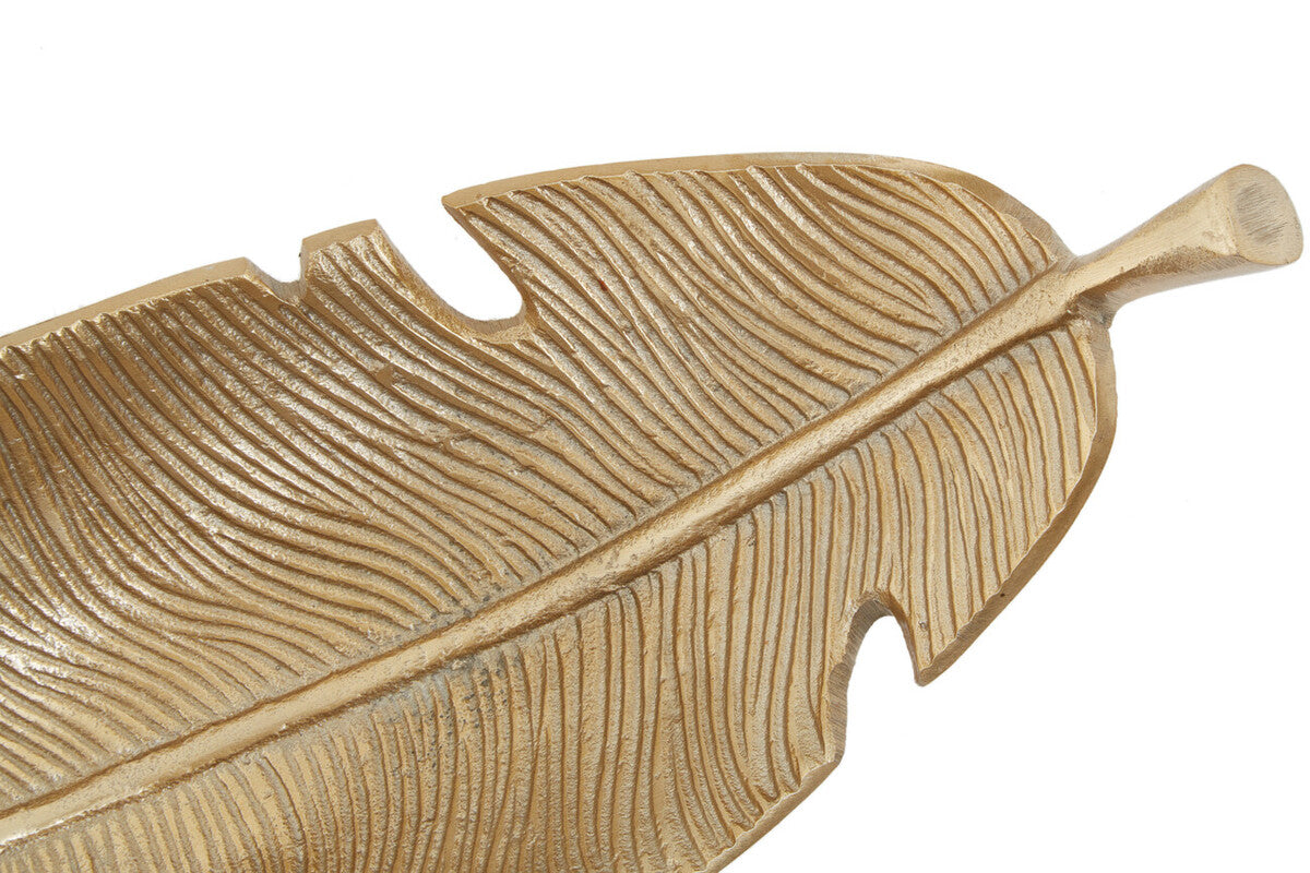 Gold Finish Curved Leaf Dish | Prato