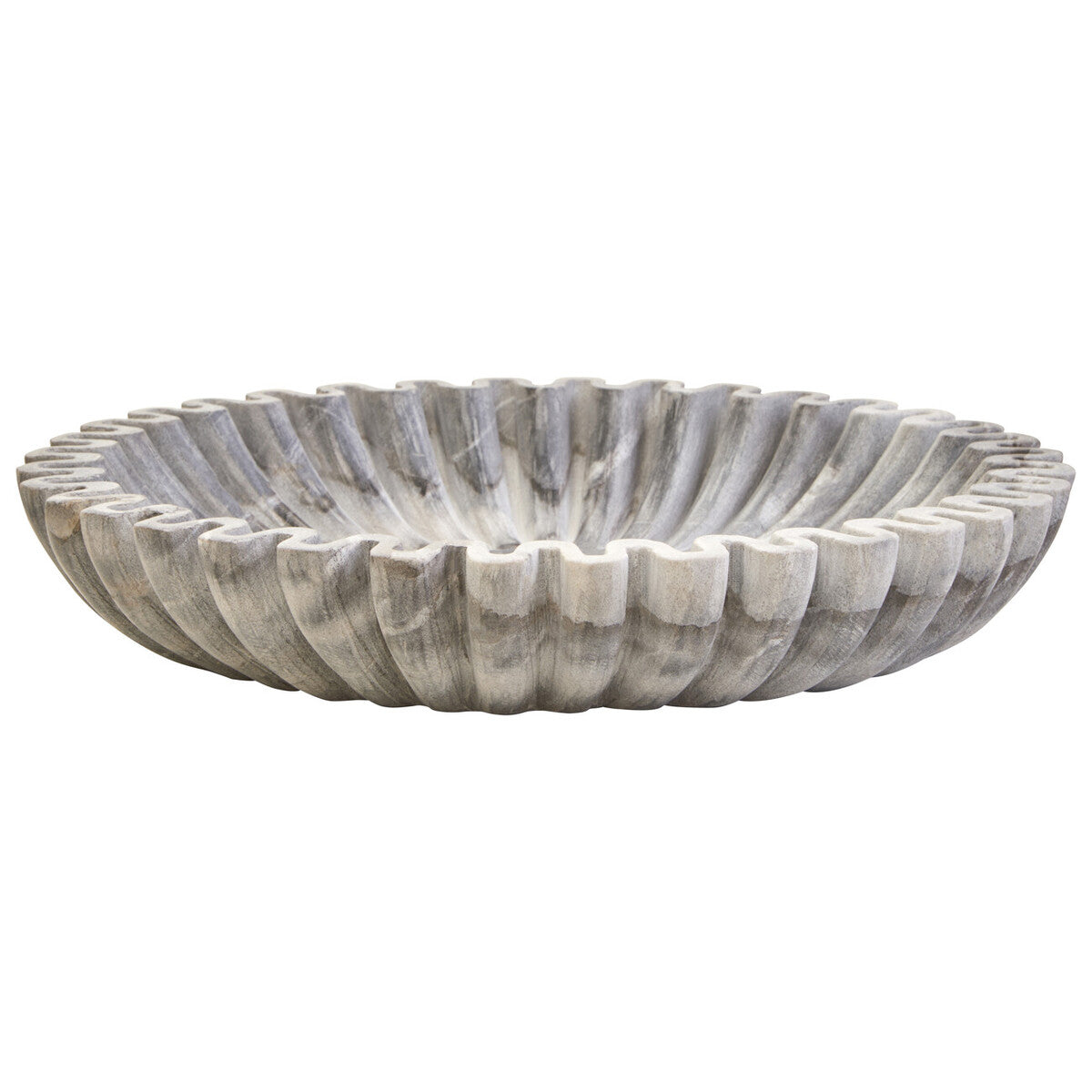 Large Grey Fluted Marble Bowl | Savio