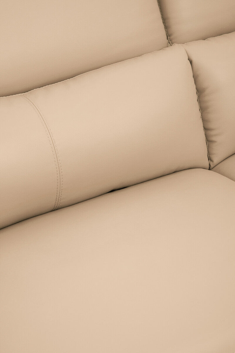 Padua Stone Leather 3 Seater Sofa with Adjustable Headrests