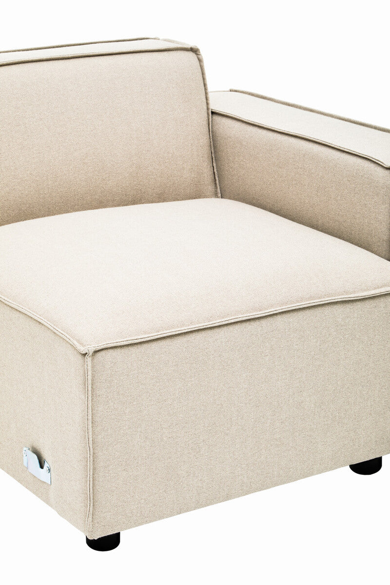 Toulouse Cream Fabric Right Arm Modular Sofa